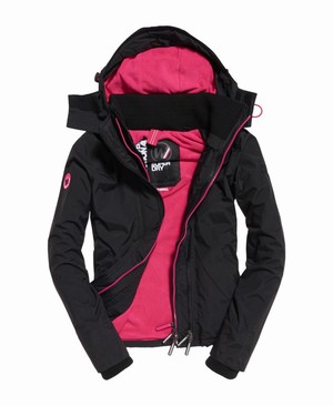 Superdry Pop Cipzár Hooded Arctic SD-Windcheater Női Kabát Fekete | JBYMI0271